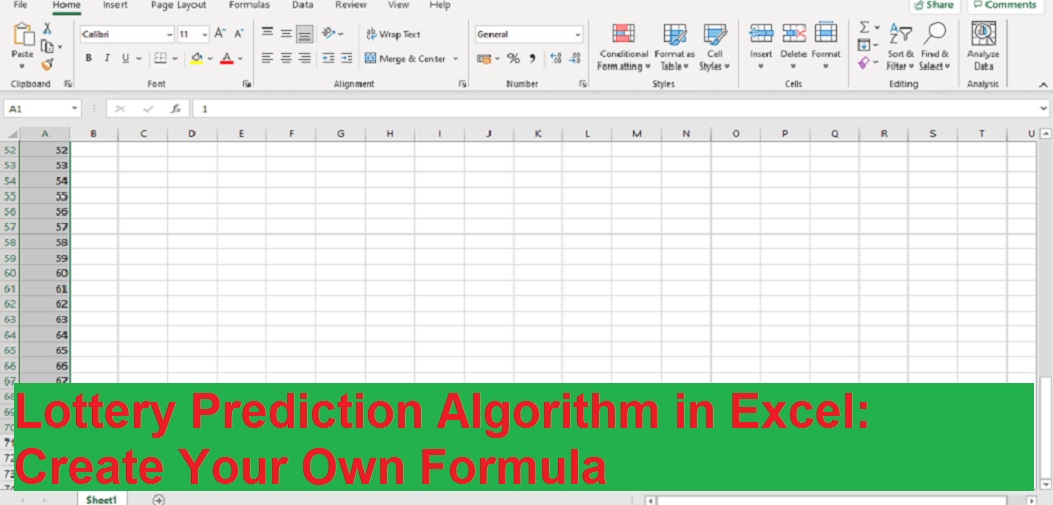 Lottery Prediction Algorithm in Excel: Create Your Own Formula